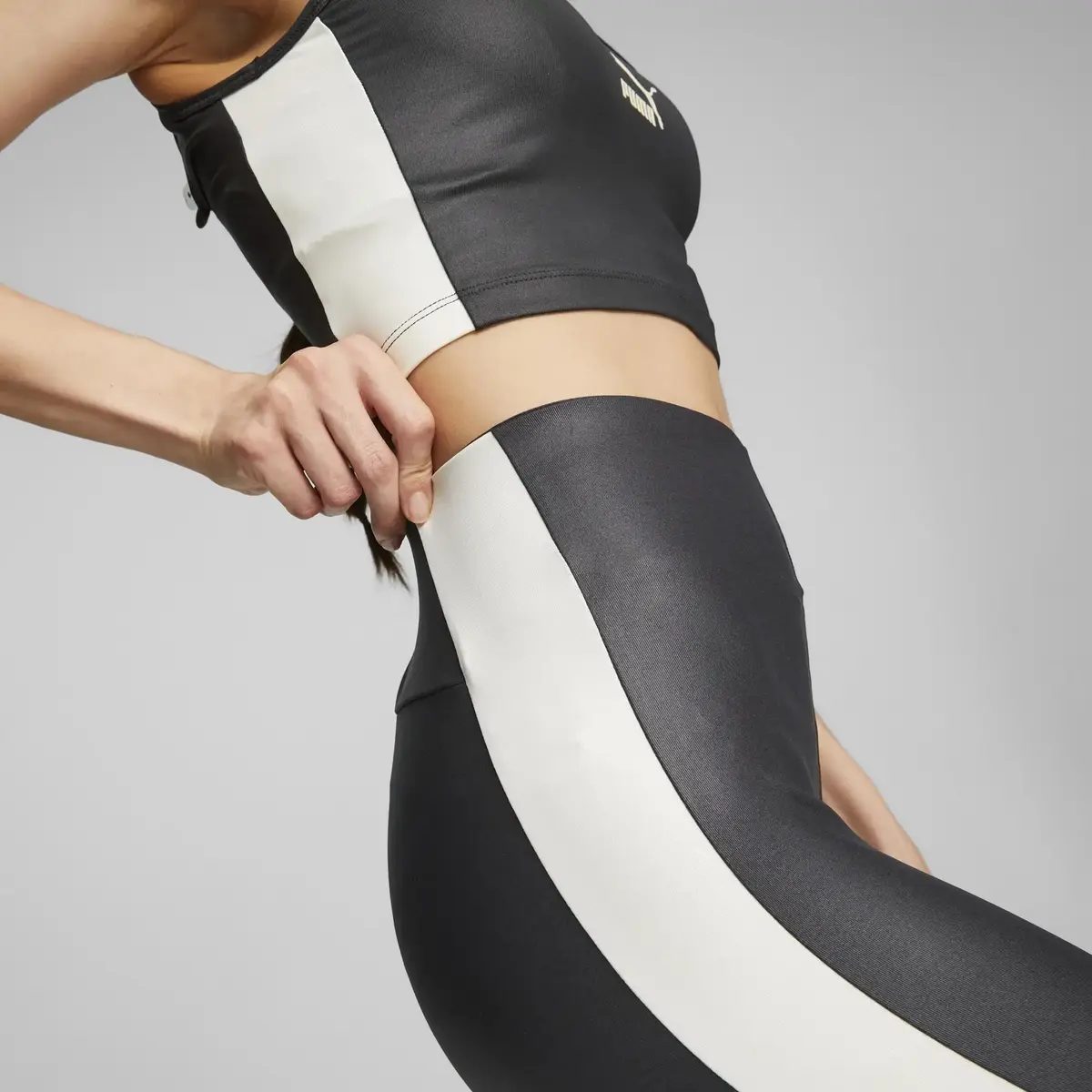 Puma T7 High Waist Shiny Leggings Siyah Yüksek Bel Kadın Tayt