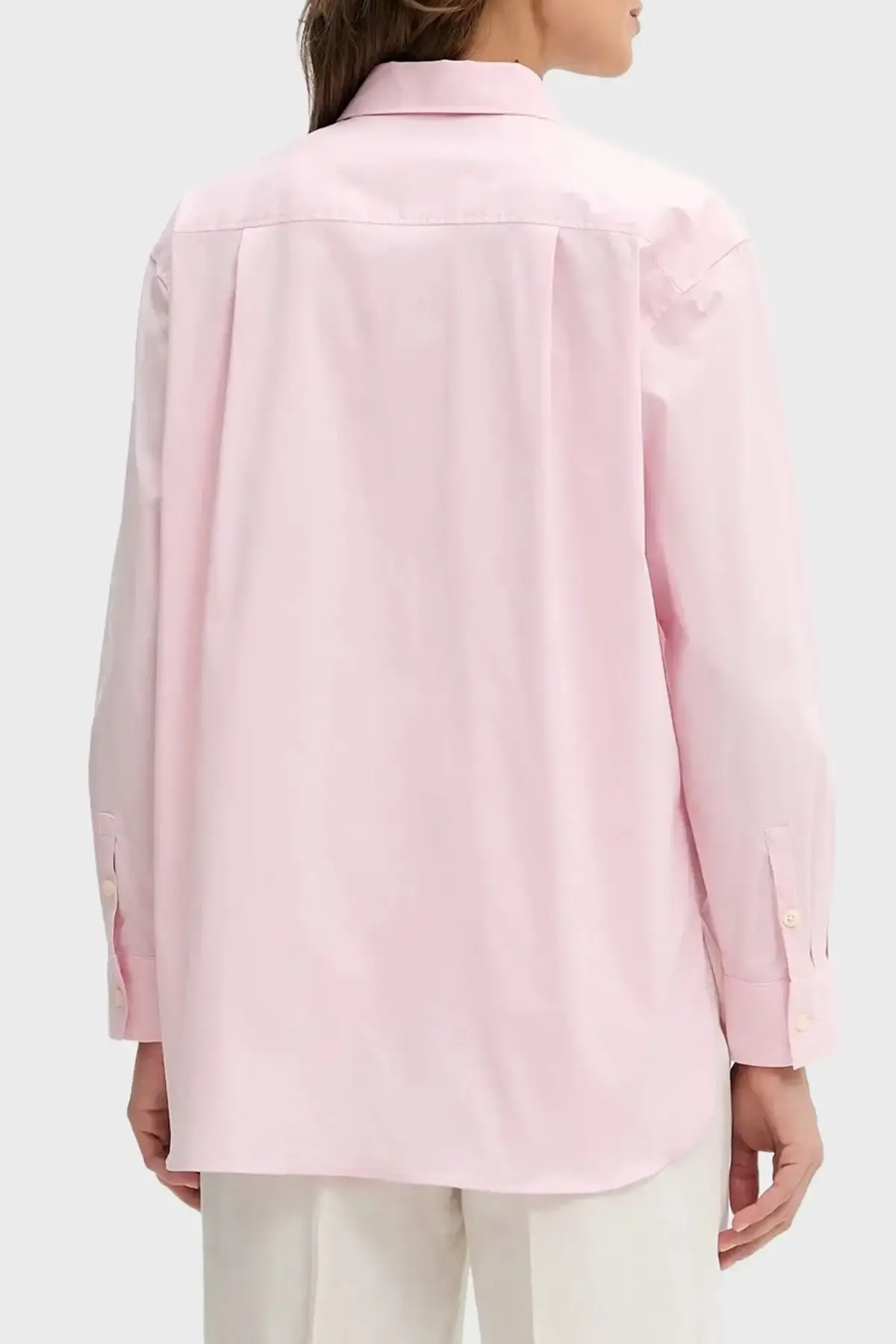 Calvin Klein POPLIN RELAXED SHIRT Pembe Kadın Tişört
