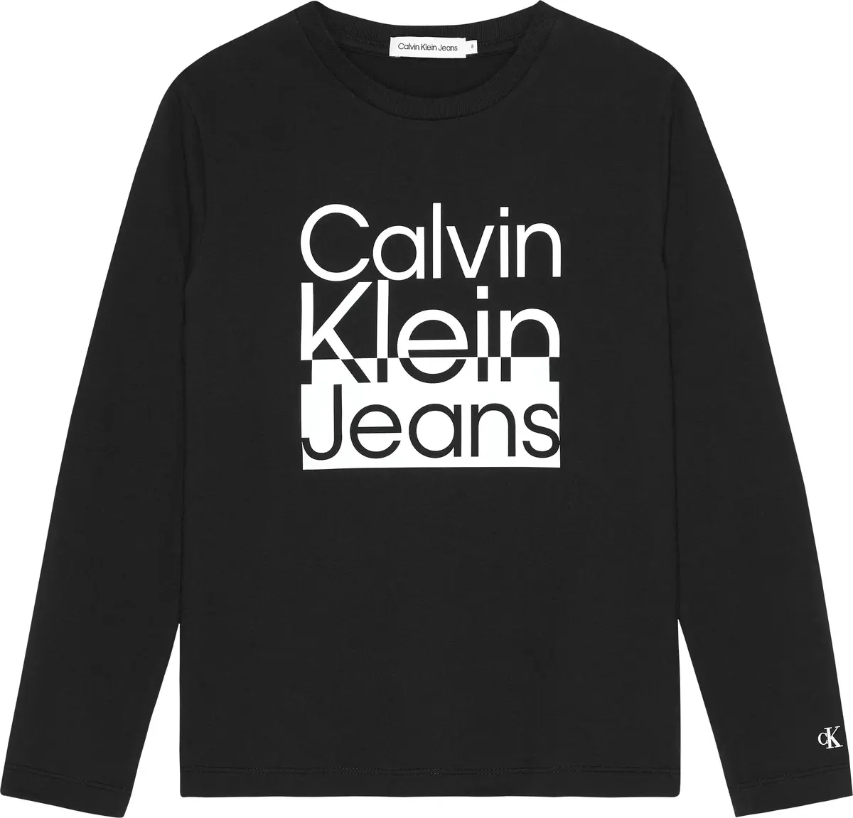 Calvin Klein BOX LOGO T-SHIRT LS Erkek Siyah T-Shirt