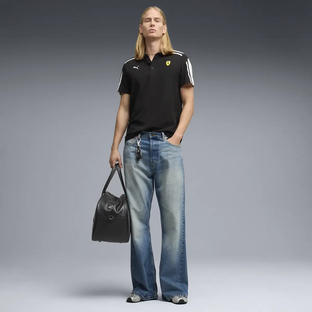 Puma Ferrari MT7 Polo Siyah Erkek Polo T-Shirt