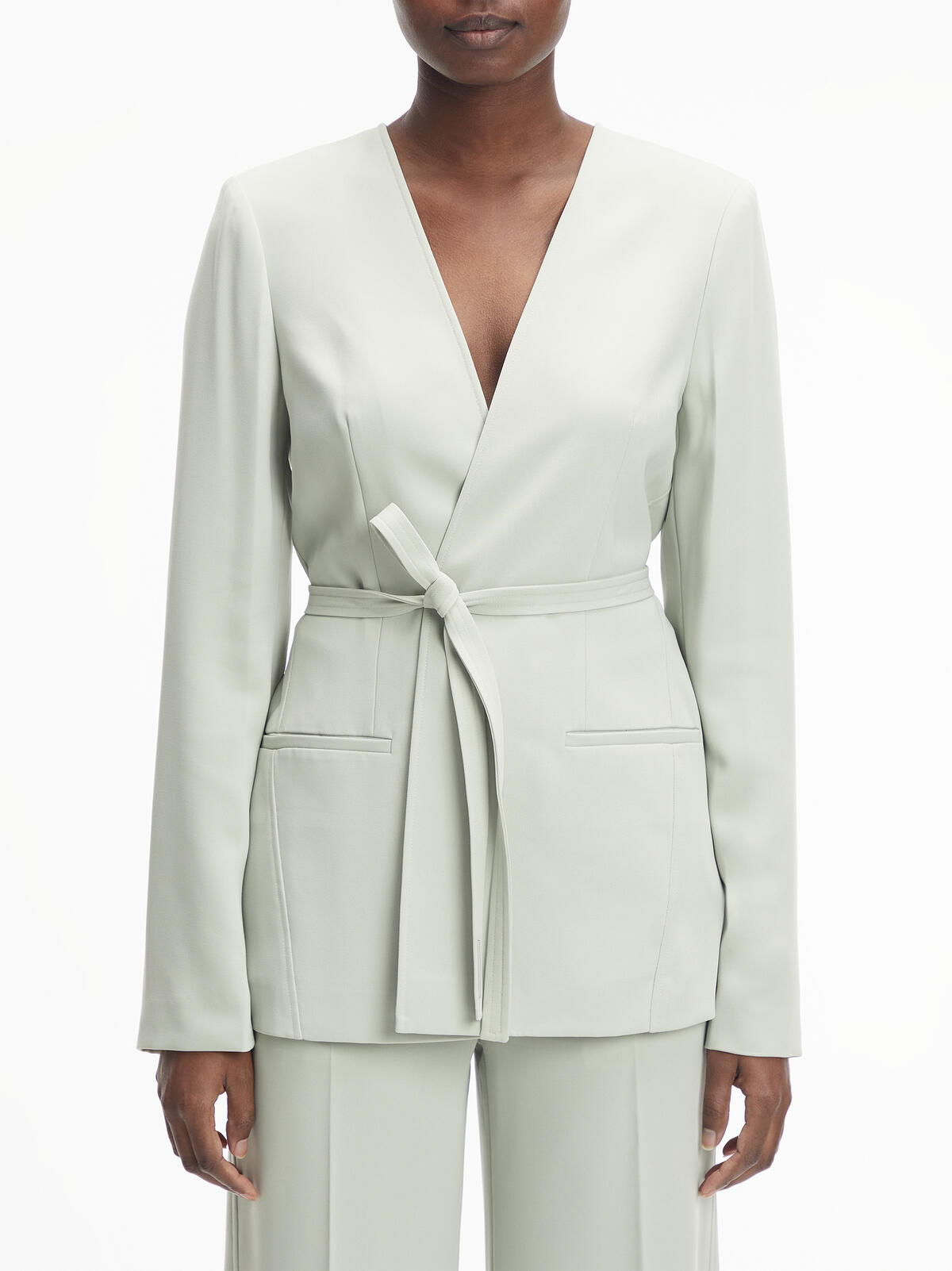 Calvin Klein STRUCTURE TWILL BLAZ Kadın Krem Blazer