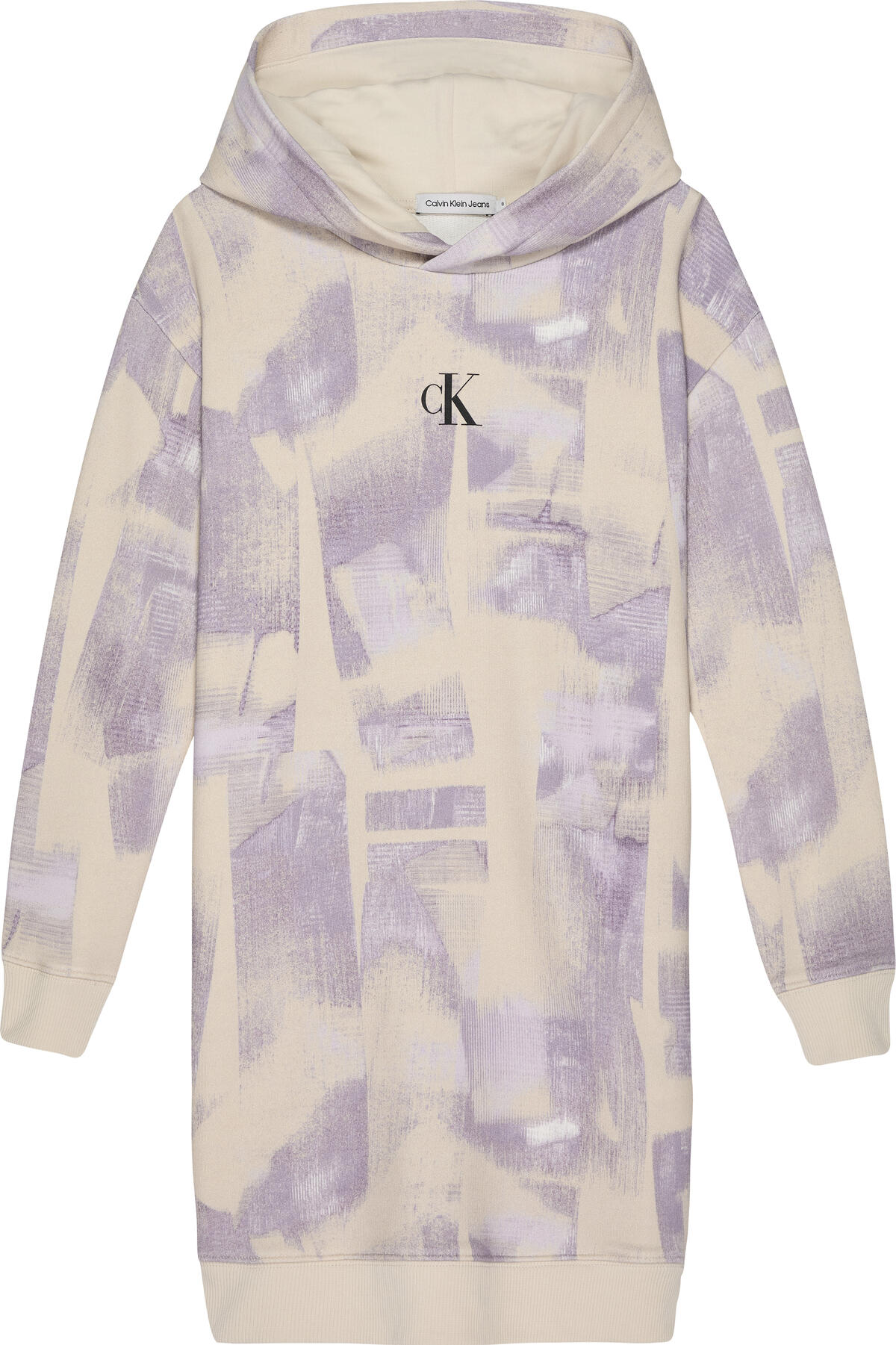 Calvin Klein BRUSH STROKE AOP HOO Kadın Bej Elbise