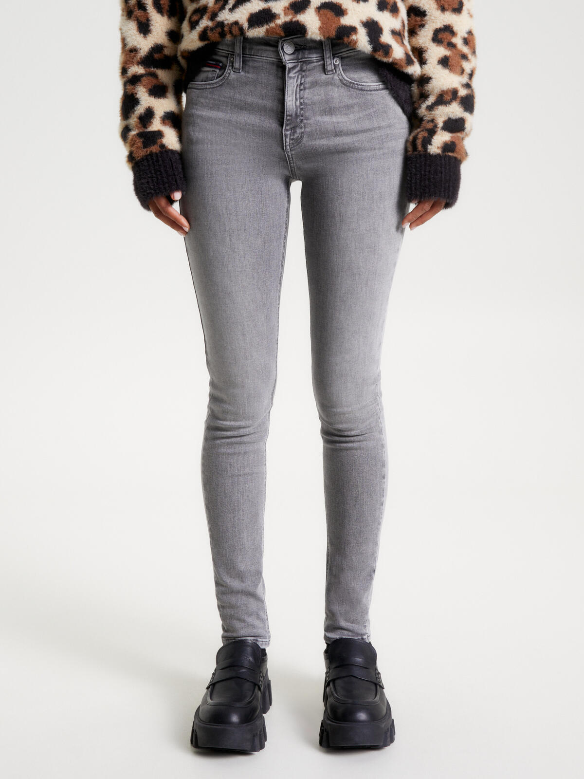 Tommy Hilfiger NORA MR SKN DG1275 Kadın Gri Kot Pantolon