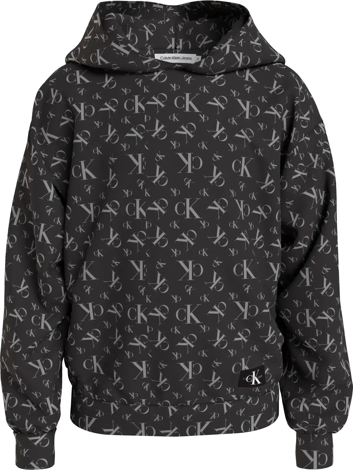 Calvin Klein MONOGRAM GRID AOP HO Erkek Siyah Hoodie