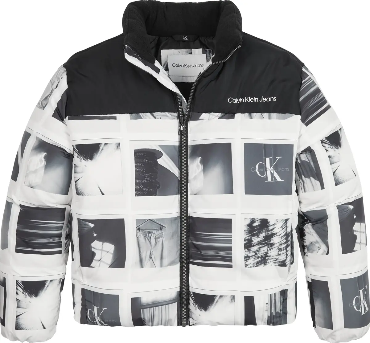 Calvin Klein AOP POLAROID PUFFER Erkek Siyah Şişme Mont