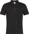 Calvin Klein SS SLIM SUPIMA ZIP POLO Erkek Siyah Polo T-Shirt
