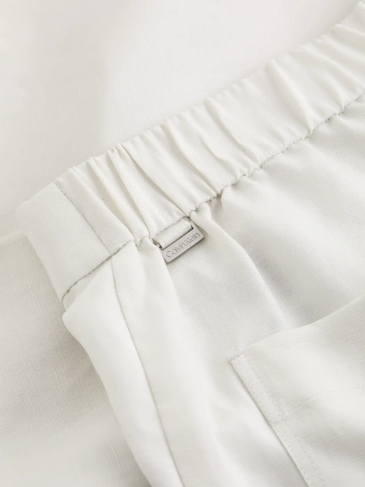 Calvin Klein LINEN BLEND SHORTS, ADA Beyaz Kadın Şort