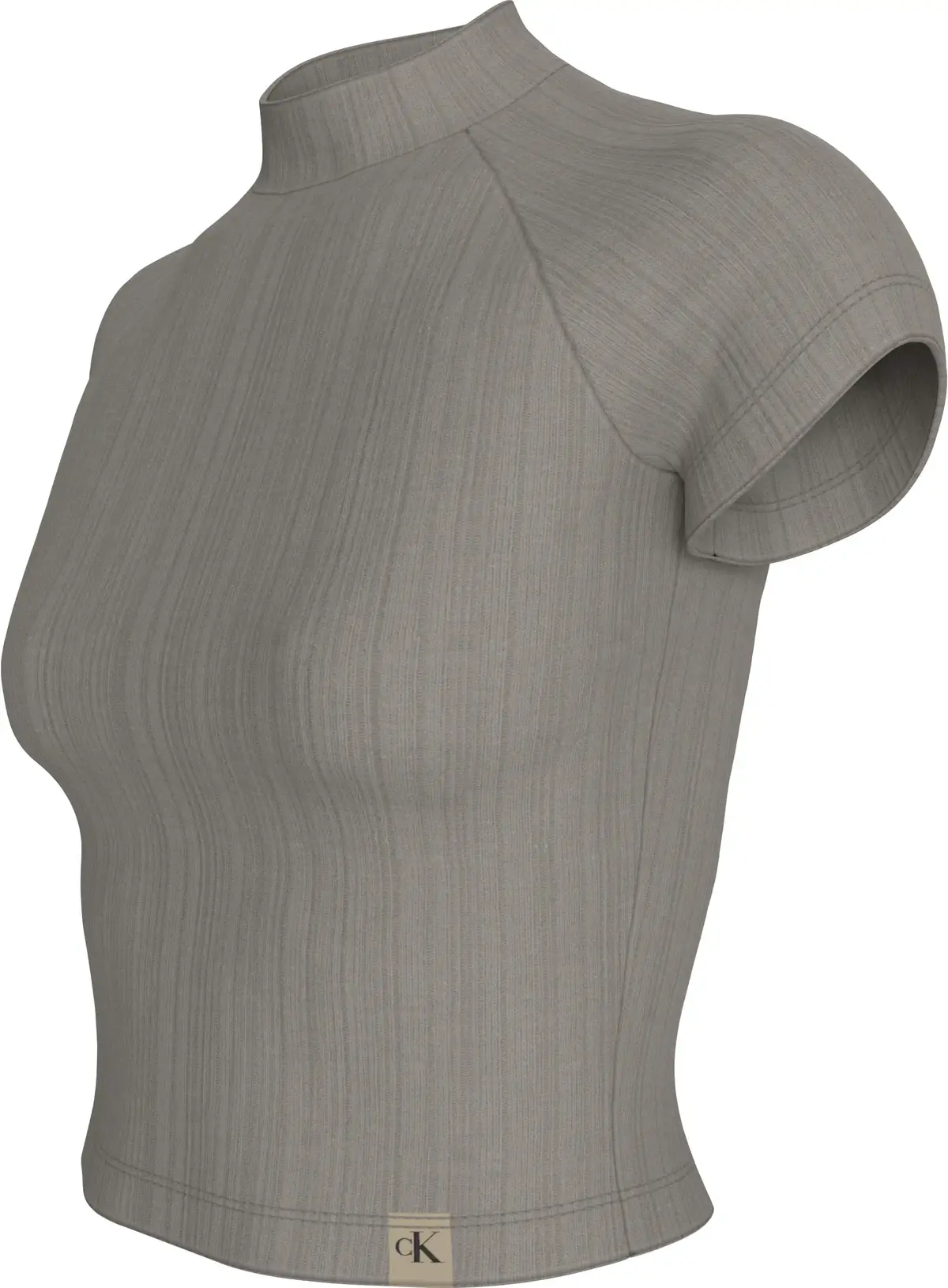 Calvin Klein WARM TEXTURE RIB MOC, PEO Gri Kadın T-Shirt & Polo