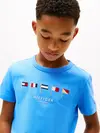 Tommy Hilfiger MULTI FLAG EMB REG T, C30 Mavi Erkek Çocuk T-Shirt & Polo