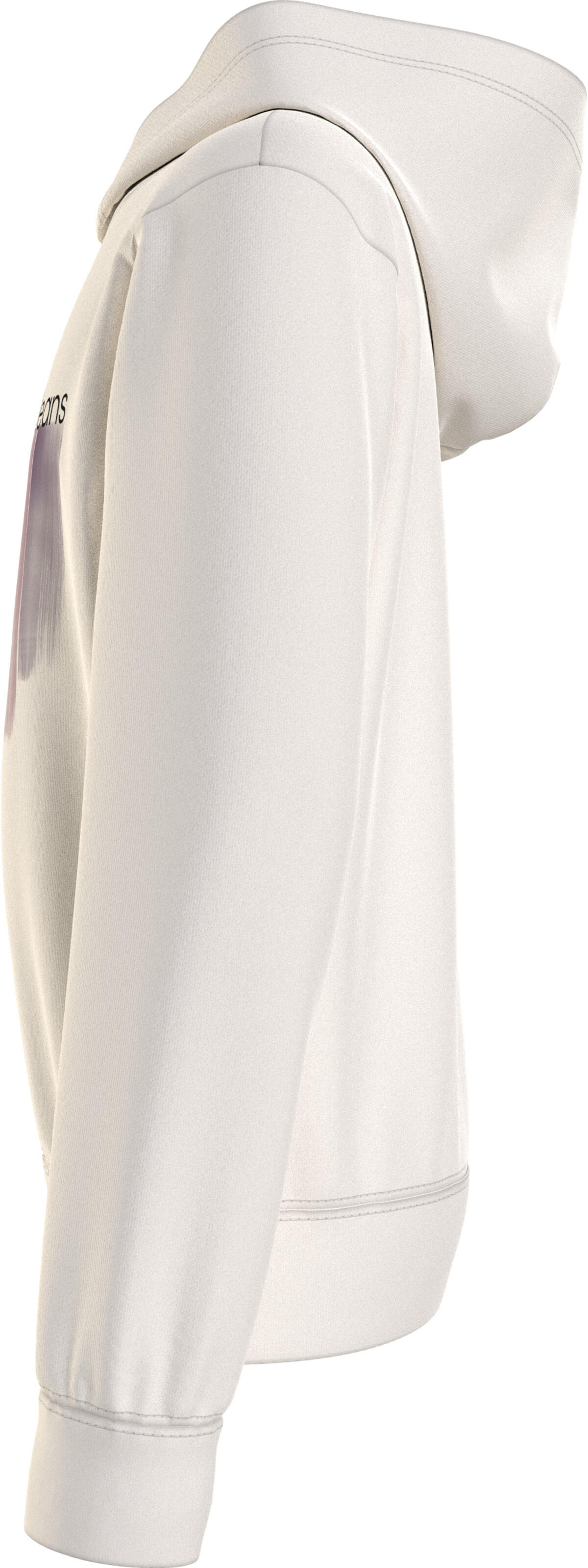 Calvin Klein PLACED BRUSHSTROKES Erkek Krem Hoodie