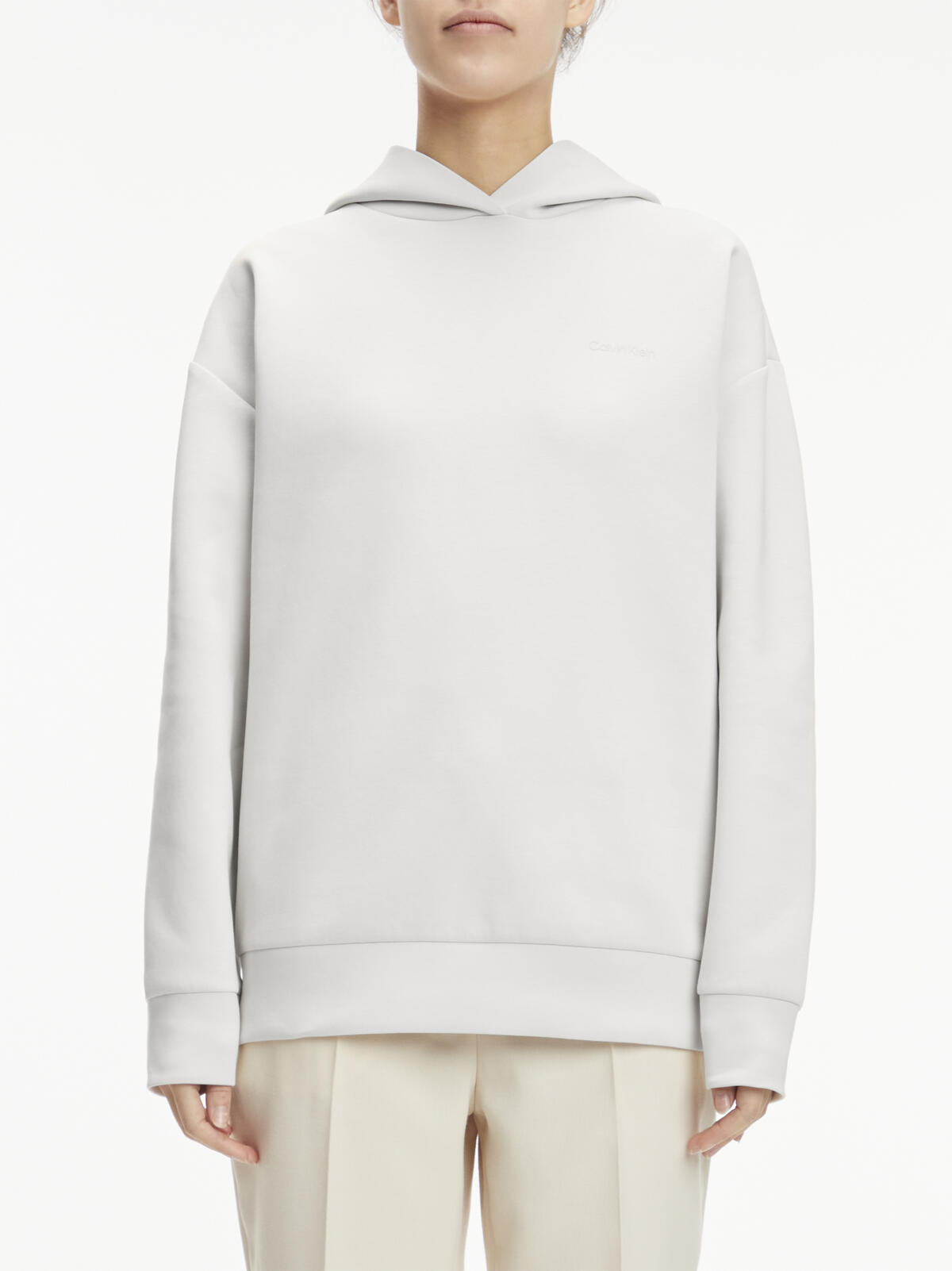 Calvin Klein COLLAGE BOX GRAPHIC Kadın Krem Hoodie