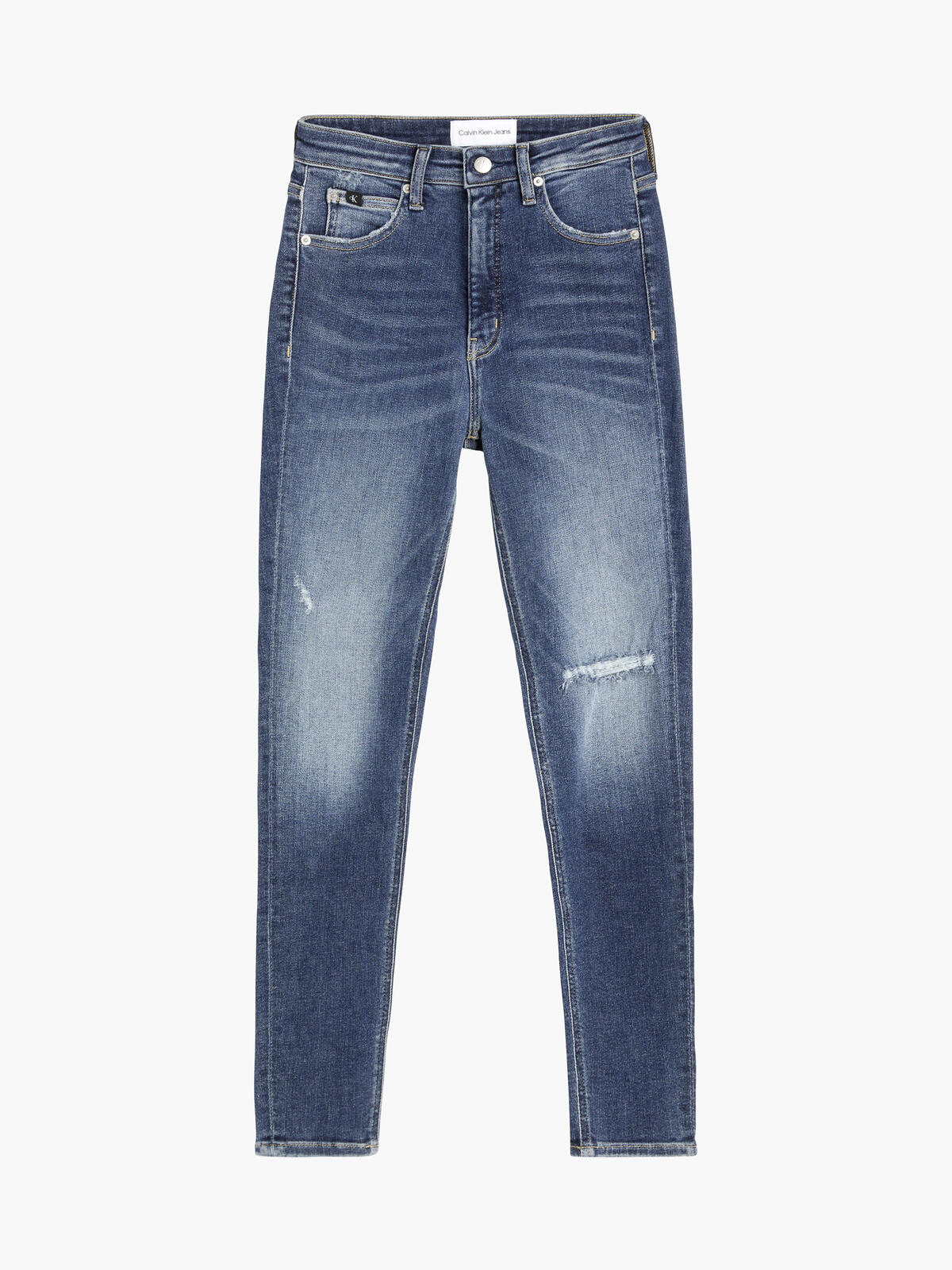 Calvin Klein HIGH RISE SUPER SKIN Kadın Mavi Kot Pantolon