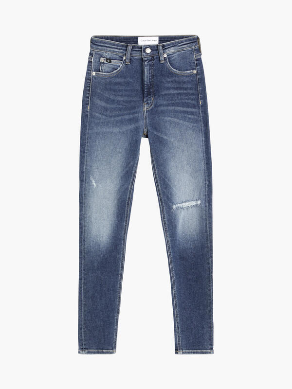 Calvin Klein HIGH RISE SUPER SKIN Kadın Mavi Kot Pantolon