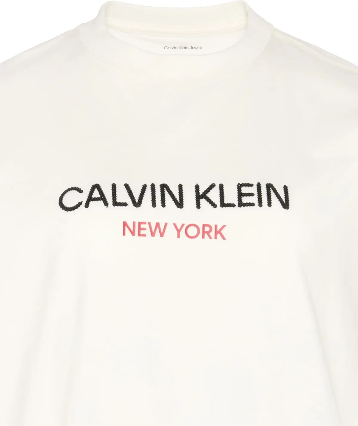 Calvin Klein SS RELAXED SEQUIN LOGO TEE Kadın Beyaz T-Shirt
