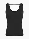 Calvin Klein REVEAL RIB JERSEY CA Kadın Siyah T-Shirt