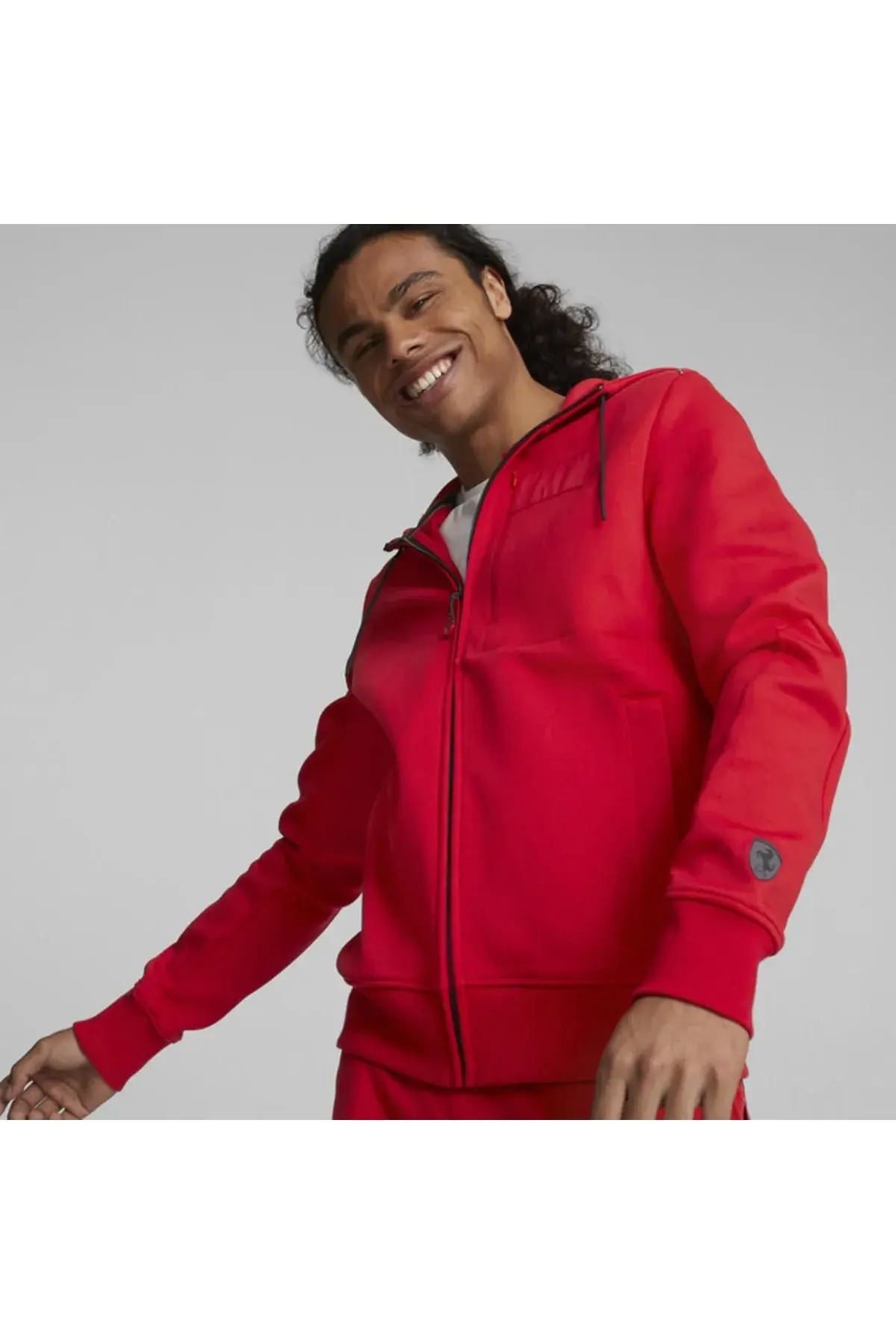 Puma Ferrari Style Hooded Sweat Jacket Kırmızı Erkek Fermuarlı Hoodie