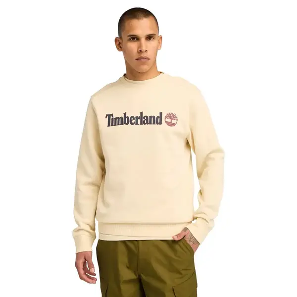Timberland KENNEBEC RIVER Linear Logo Crew Neck Swe Bej Erkek Sweatshirt & Hoodie
