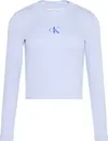 Calvin Klein LS MONOLOGO BABY TEE Kadın Mavi Uzun Kollu T-Shirt