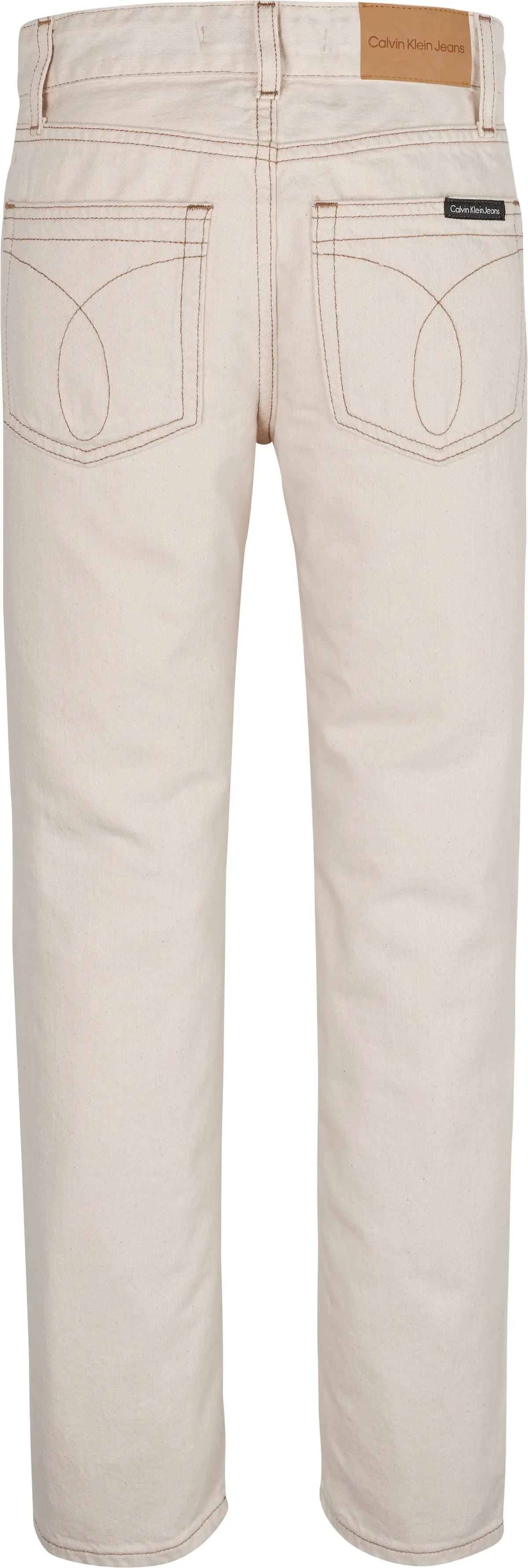 Calvin Klein REGULAR STRAIGHT ECR Erkek Beyaz Kot Pantolon