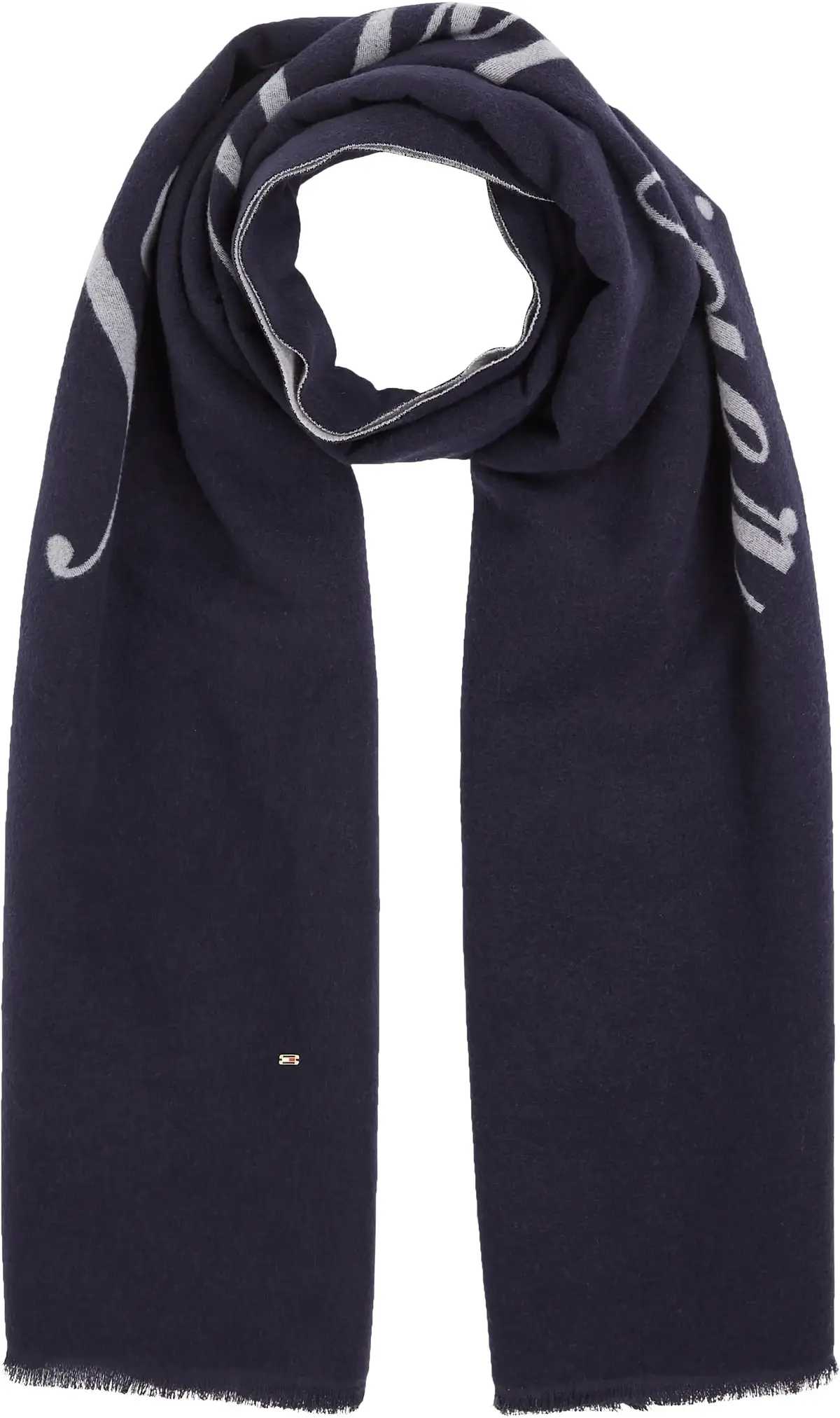 Tommy Hilfiger TH LOGO SCARF, 0GY Lacivert Kadın Eldiven-Atkı-Bere