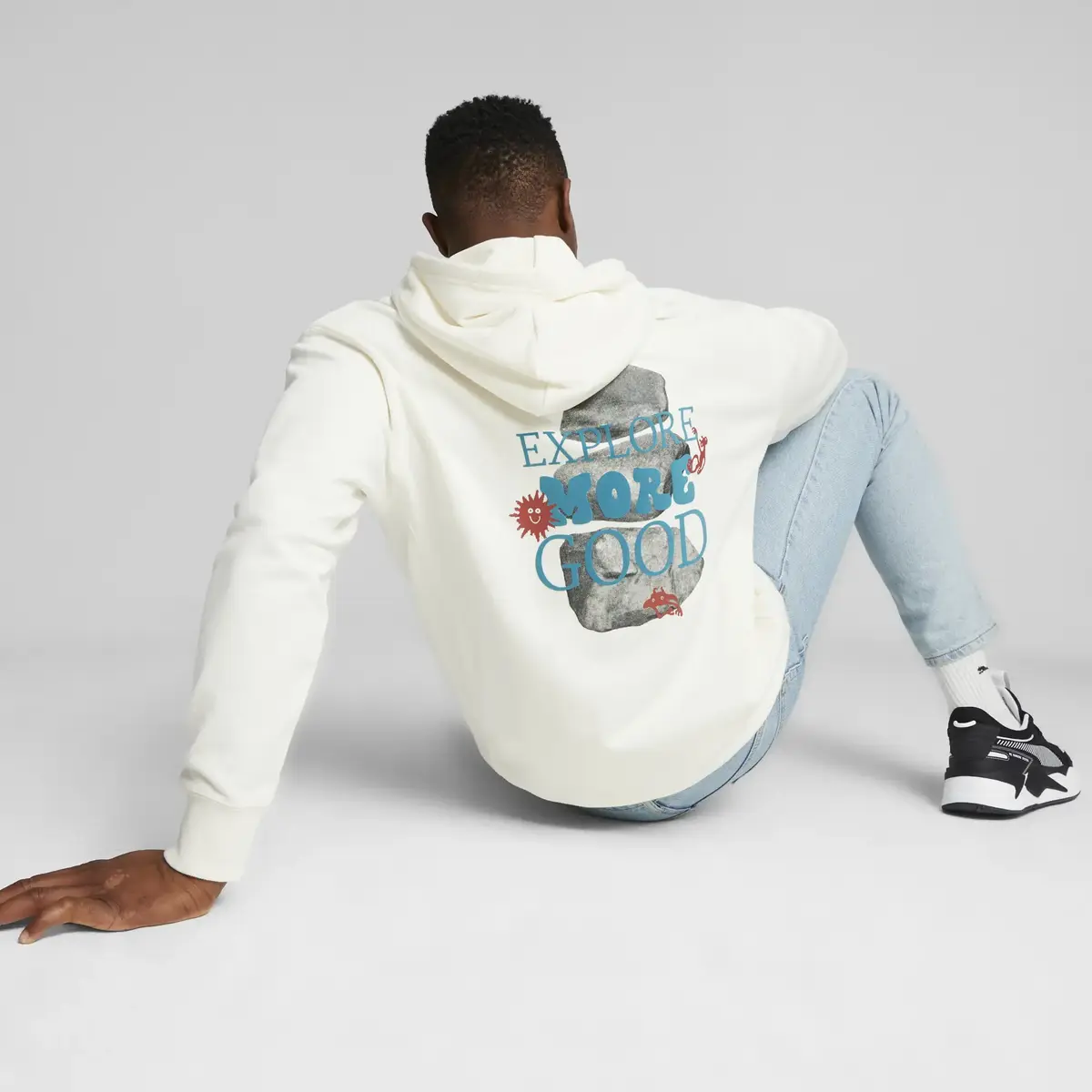 Puma DOWNTOWN Graphic Hoodie Krem Erkek Sweatshirt