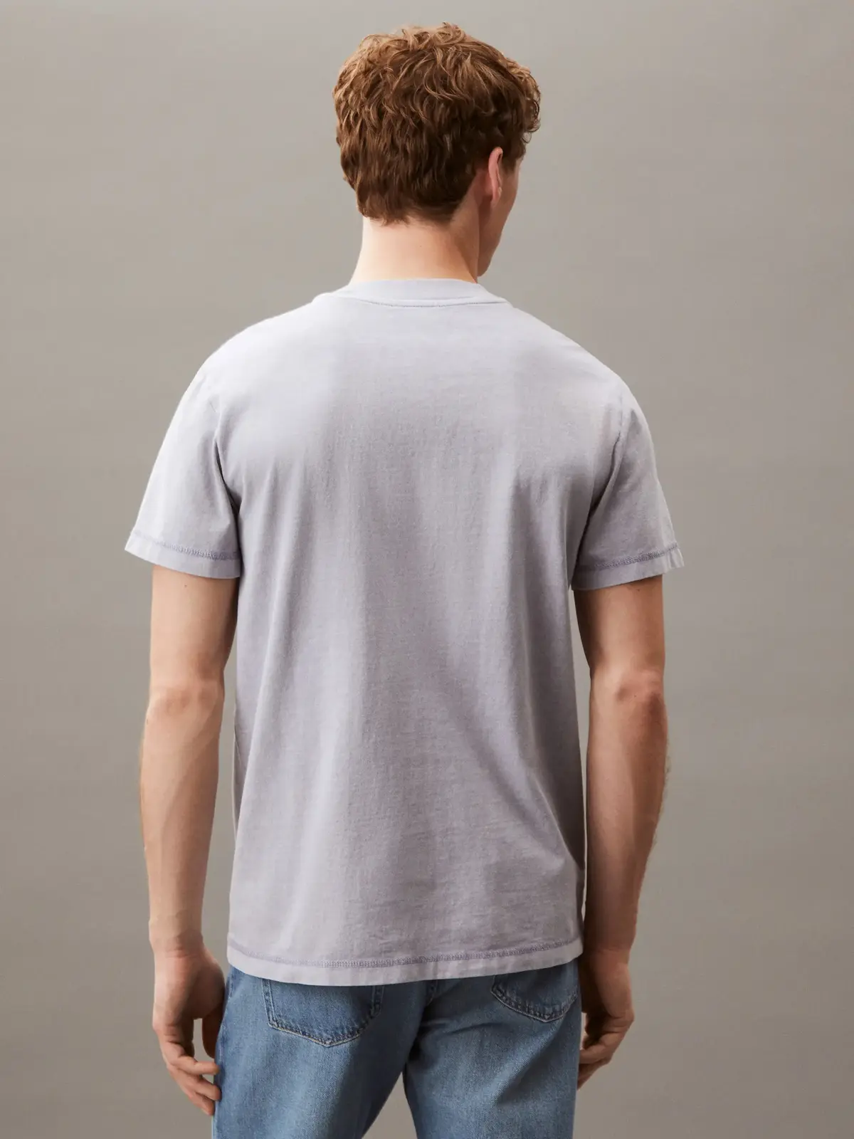 Calvin Klein GARMENT DYE TEE Gri Erkek Tişört