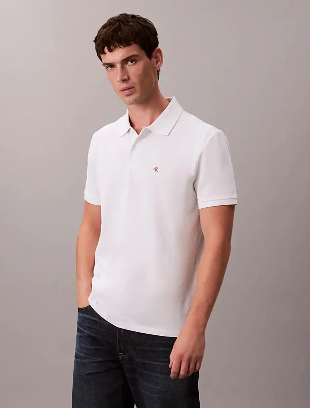 Calvin Klein SS CASUAL PIQUE CLASSIC POLO Bej Erkek Polo T-Shirt