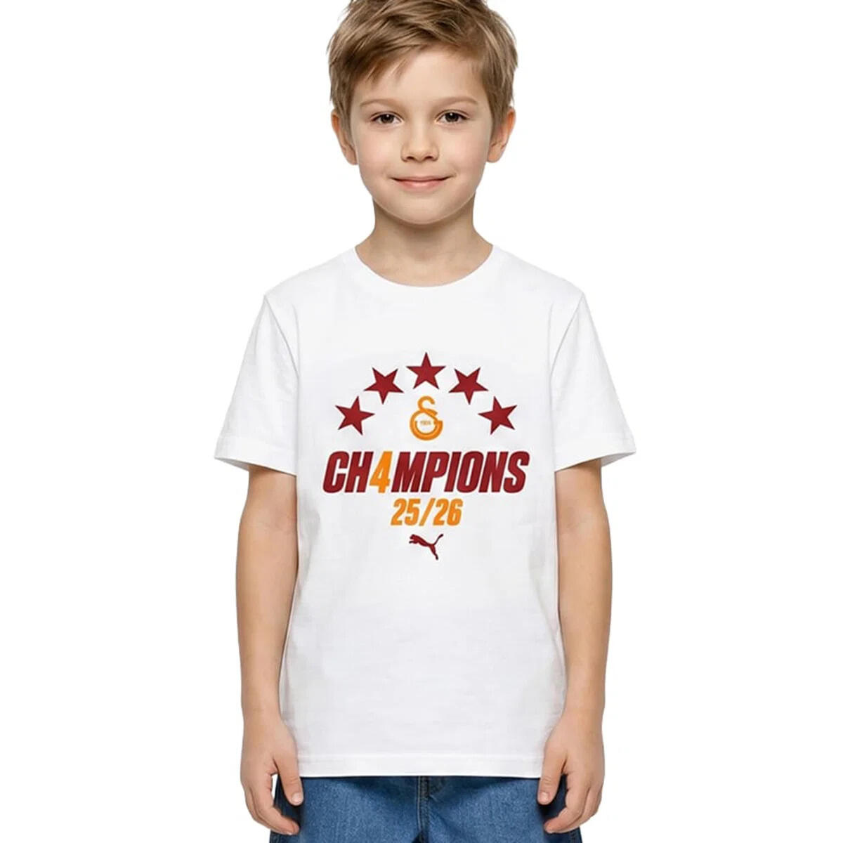 Puma GSK Winners Tee Jr Beyaz Unisex T-Shirt & Polo