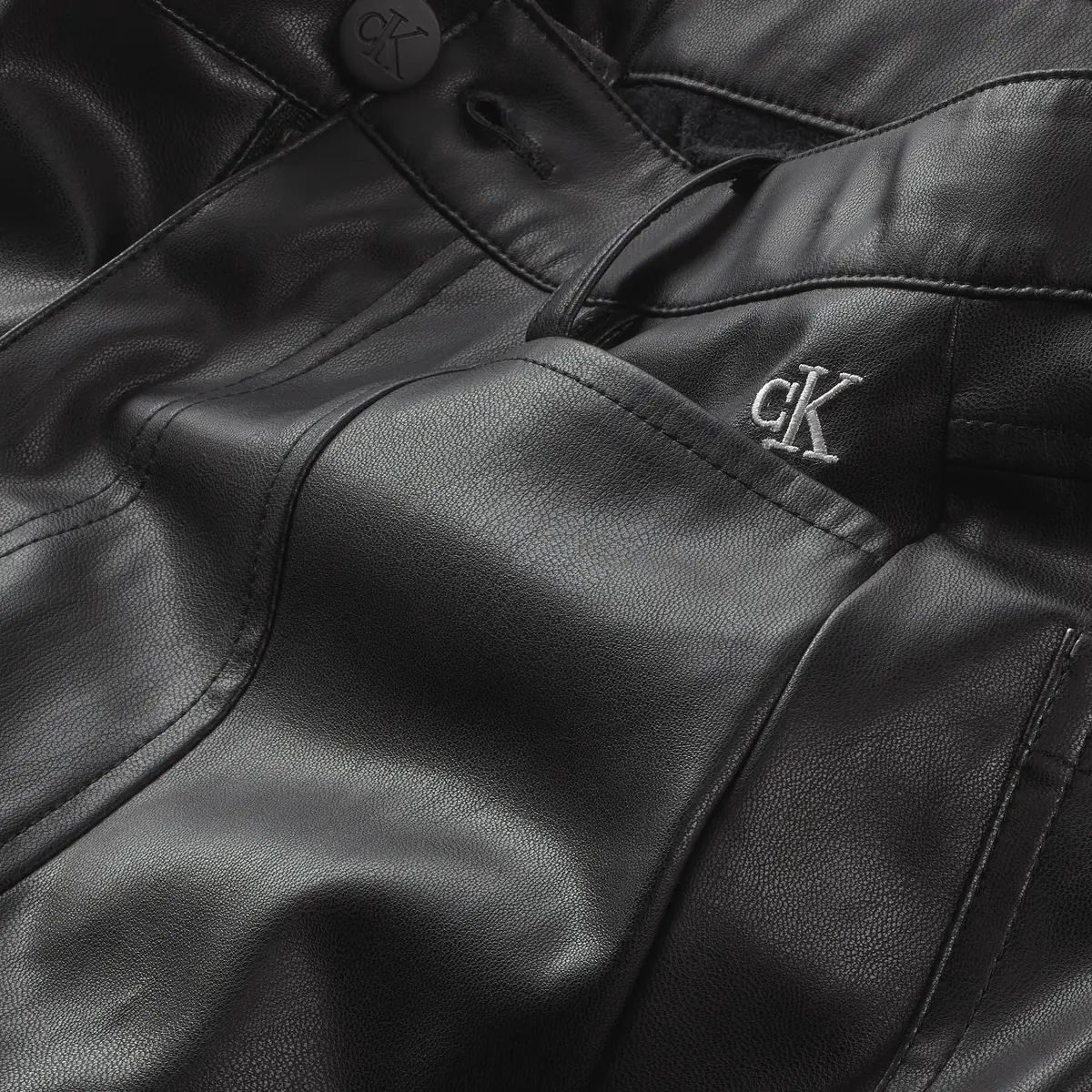Calvin Klein PU LEATHER JOGGER PA Kadın Siyah Jogger