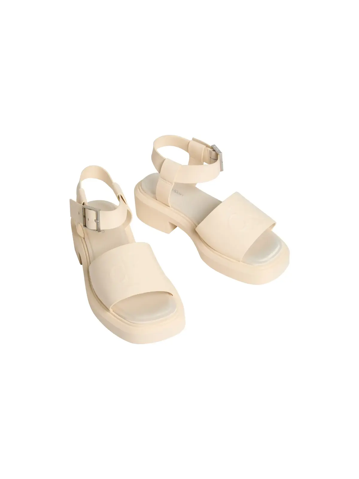 Calvin Klein CHUNKY SANDAL LTH MG, Z01 Bej Kadın Sandalet