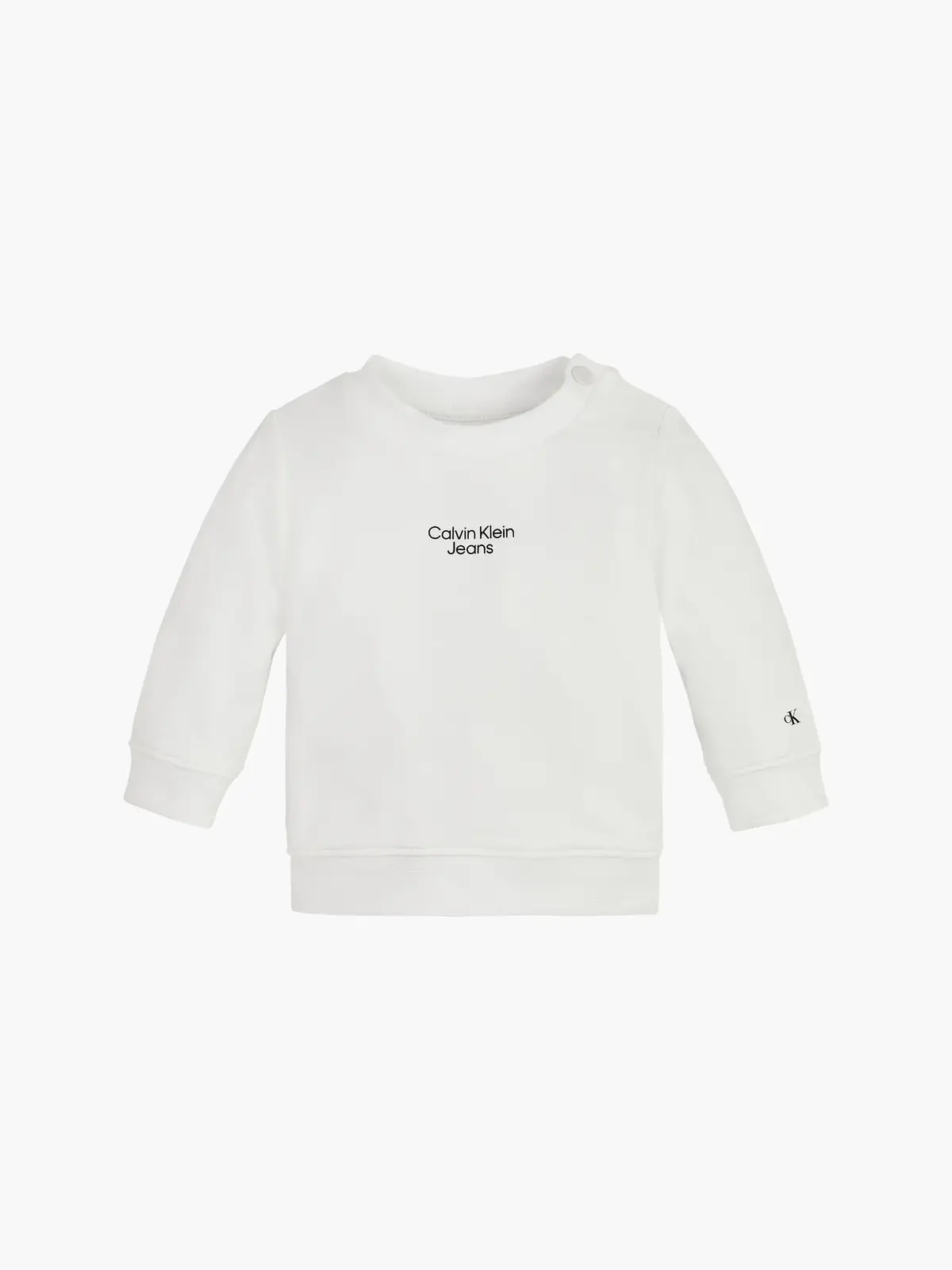 Calvin Klein STACK LOGO CN SWEATS Bebek Beyaz Sweatshirt