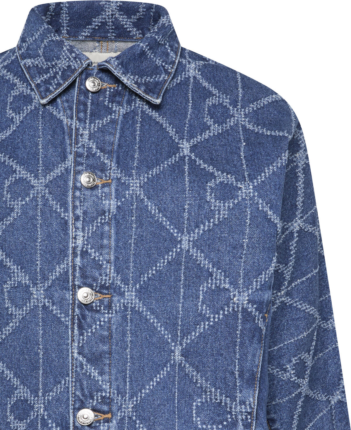 Calvin Klein AOP TRUCKER JACKET CK ATLANTIC Mavi Kadın Ceket Calvin Klein AOP TRUCKER JACKET CK ATLANTIC Mavi Kadın Ceket