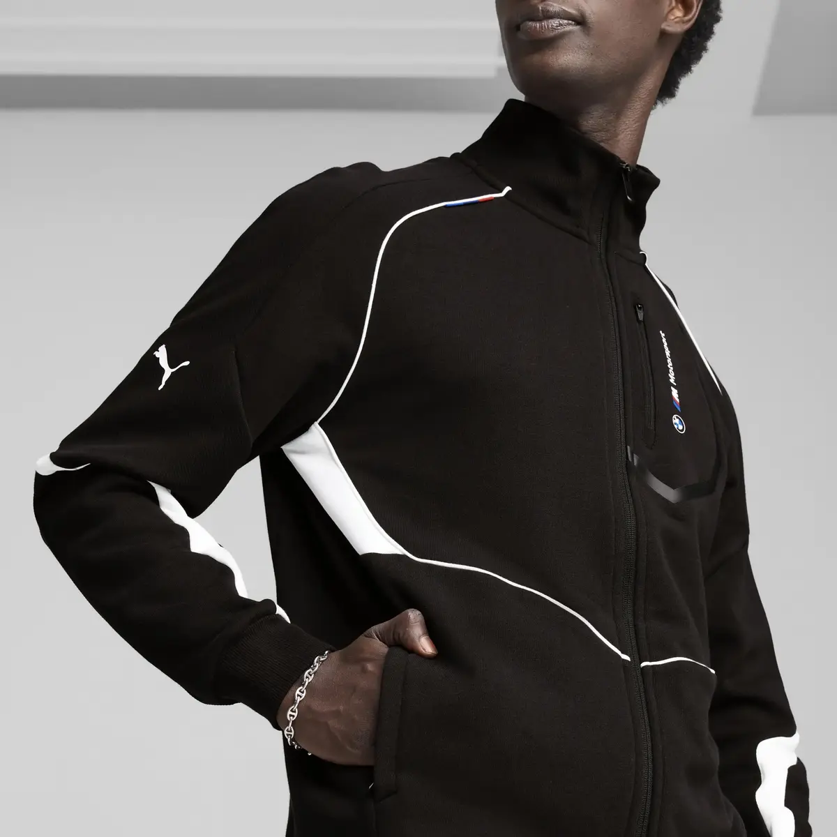 Puma BMW MMS SWEAT JACKET Siyah Erkek Fermuarlı Üst