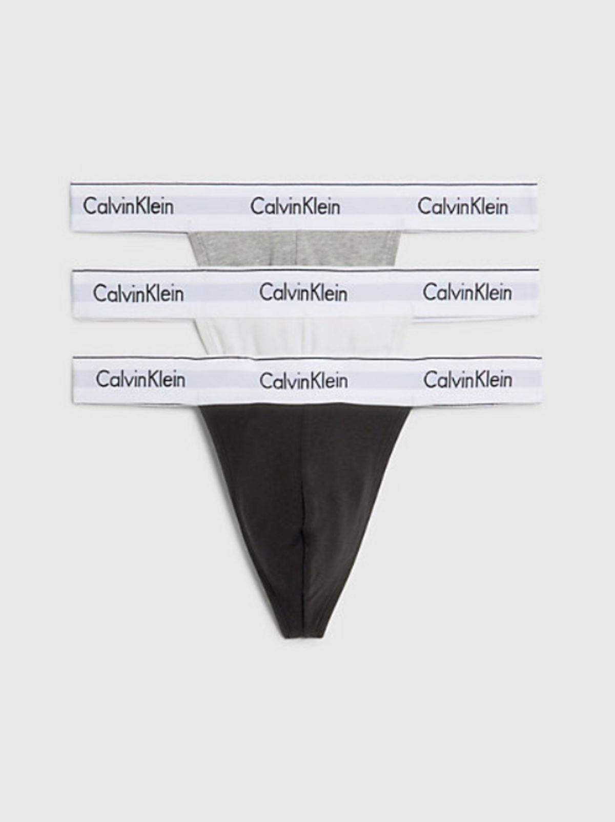 Calvin Klein THONG 3PK, MP1 Erkek Siyah Tanga