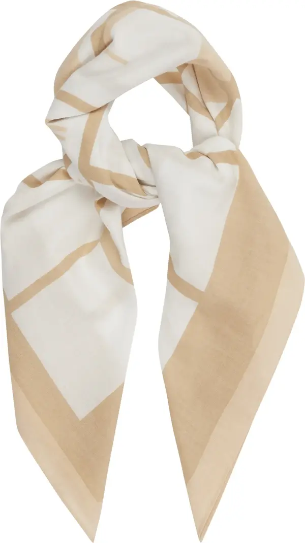 Calvin Klein LOGO BLOCK BANDANA 7 Kadın Krem Eşarp