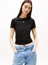 Tommy Hilfiger TJW SLIM TJ US LINEA, BDS Siyah Kadın T-Shirt & Polo