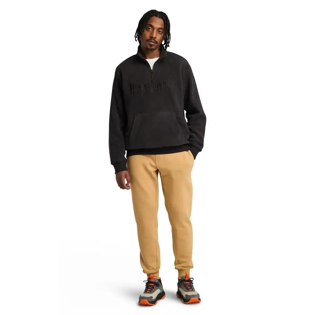Timberland LINEAR LOGO 1/4 ZIP POLARTEC 200 FLEECE Siyah Erkek Sweatshirt