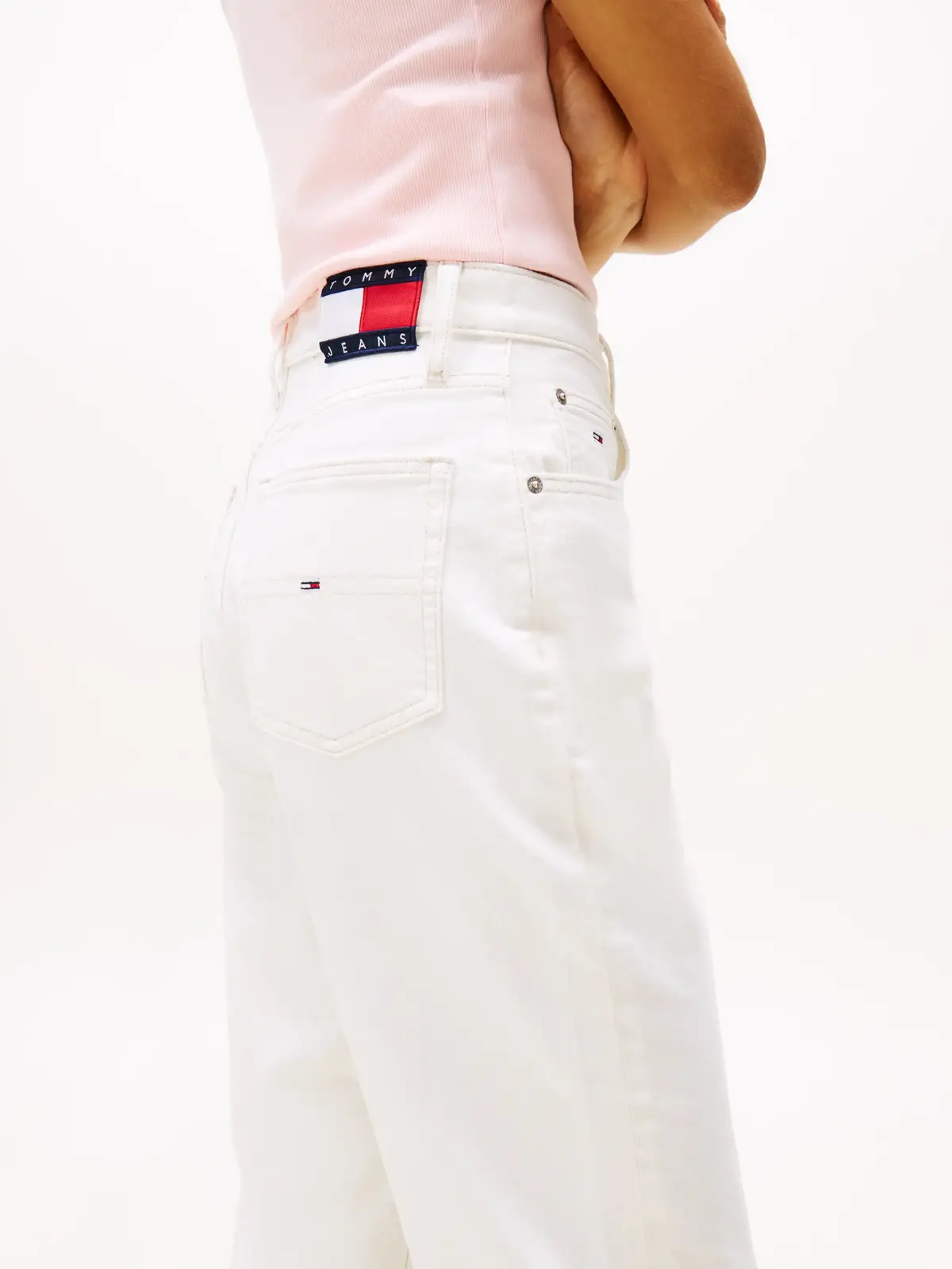 Tommy Hilfiger MOM JEAN UH TPR BI4, 1CE Krem Kadın Jean Pantolon
