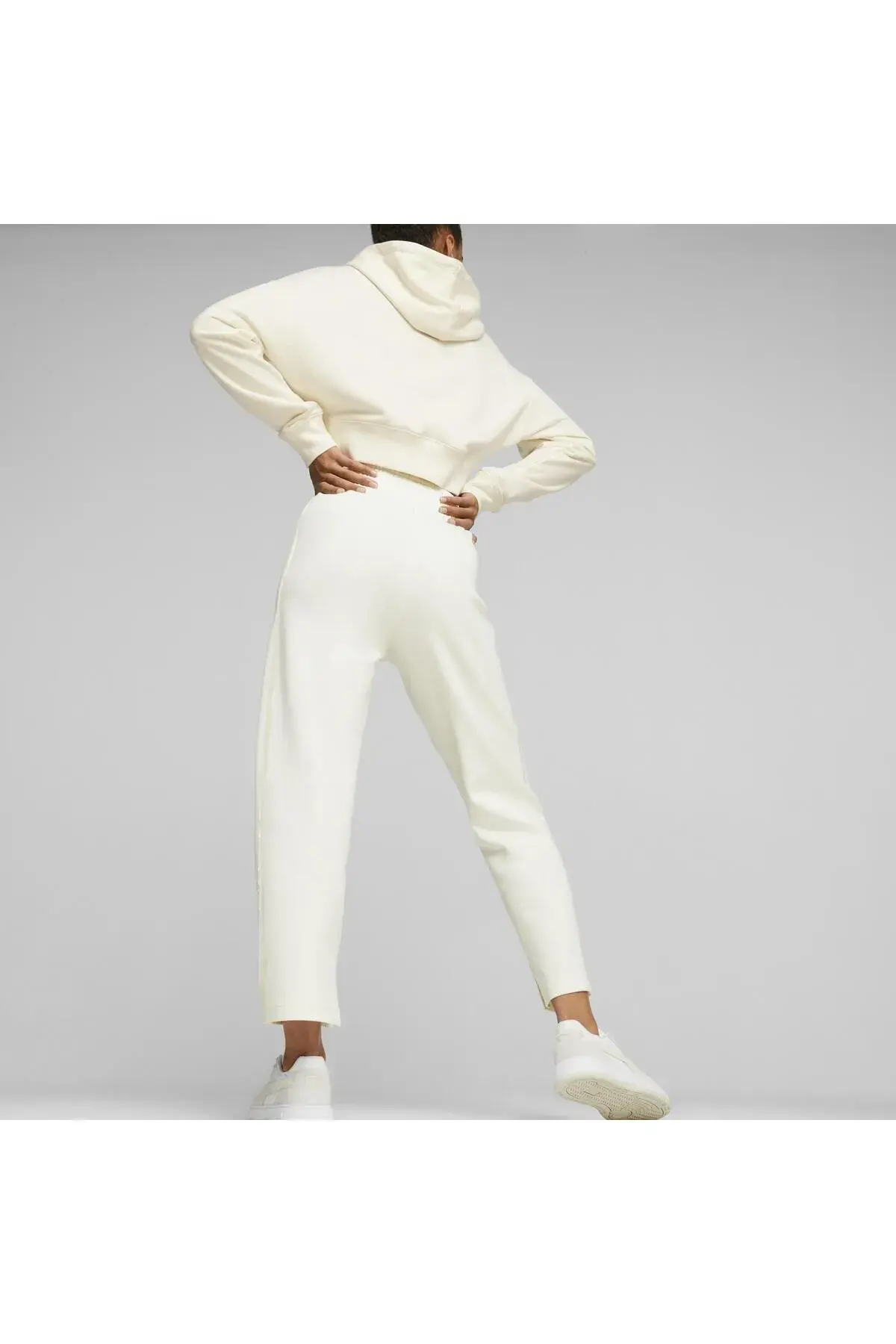 Puma T7 High Waist Pants Kırık Beyaz Kadın Eşofman Altı