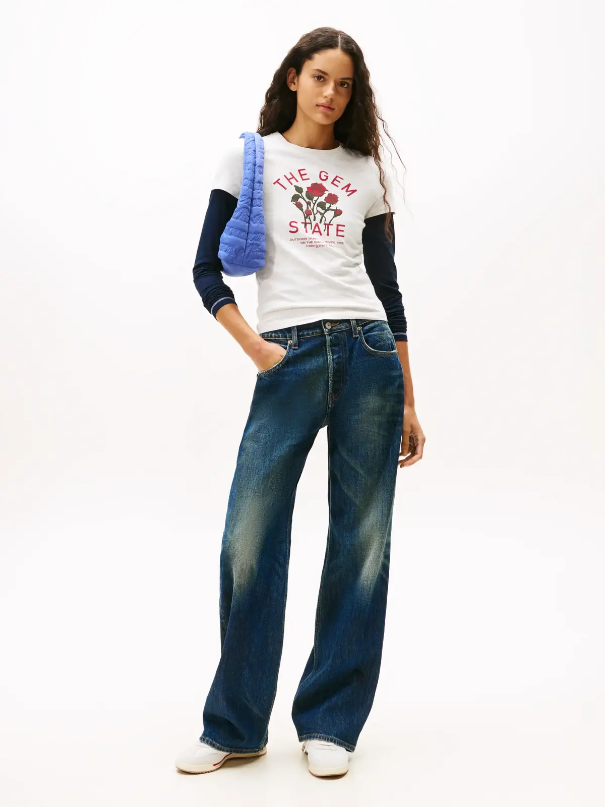 Tommy Hilfiger TJW SLIM IDAHO NOVEL Beyaz Kadın T-Shirt