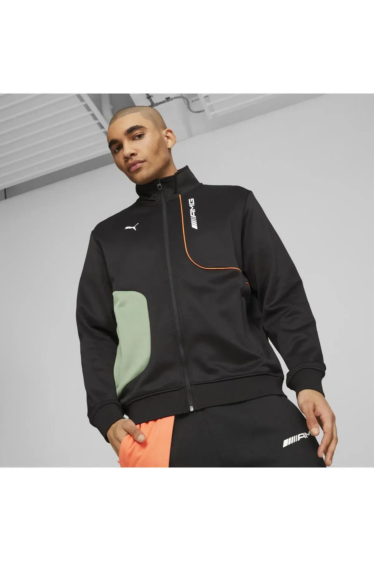 Puma AMG Track Jacket Siyah Erkek Fermuarlı Sweatshirt