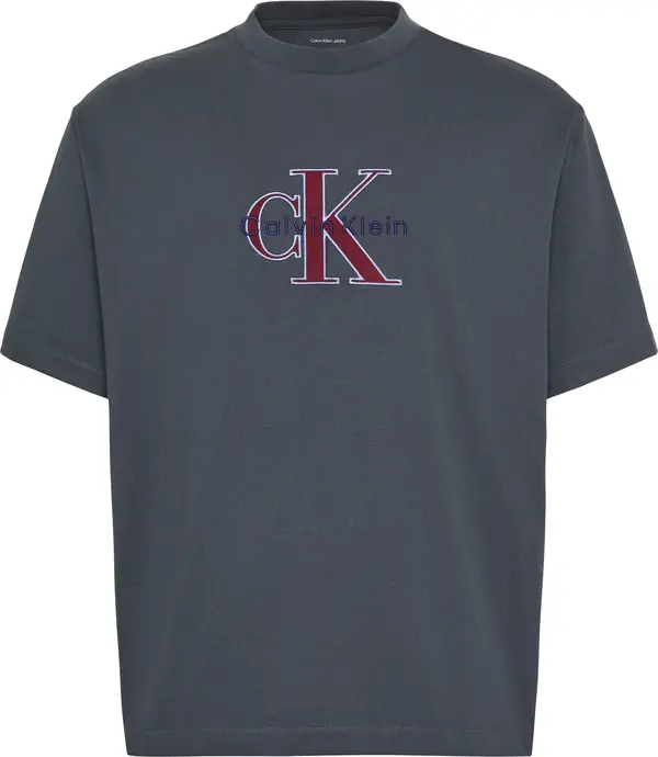 Calvin Klein SS 16S TRICOLOR MONOLOGO GRAPHIC Erkek Gece Mavi T-Shirt