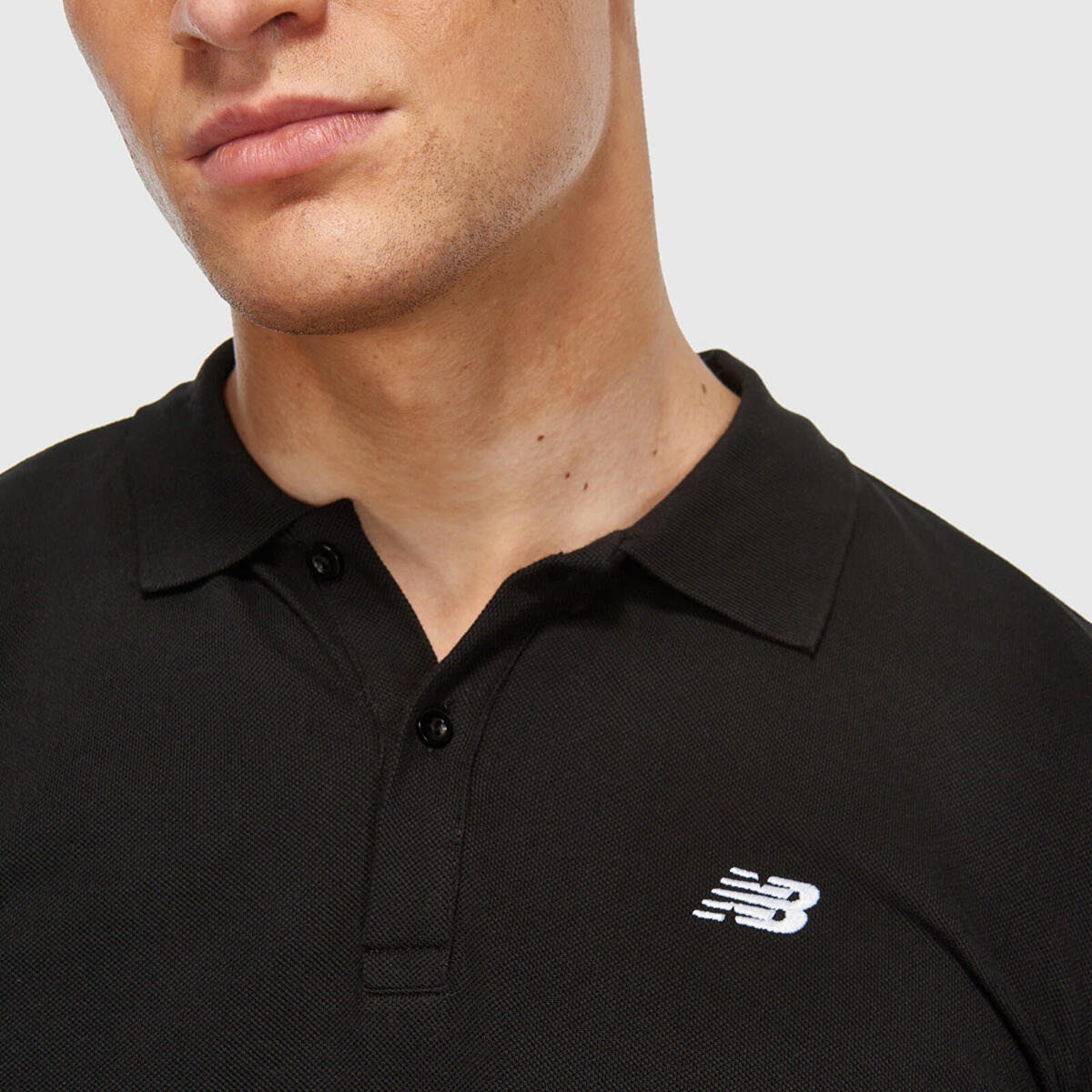 New Balance MNT3415 Erkek Siyah Polo Yaka T-Shirt
