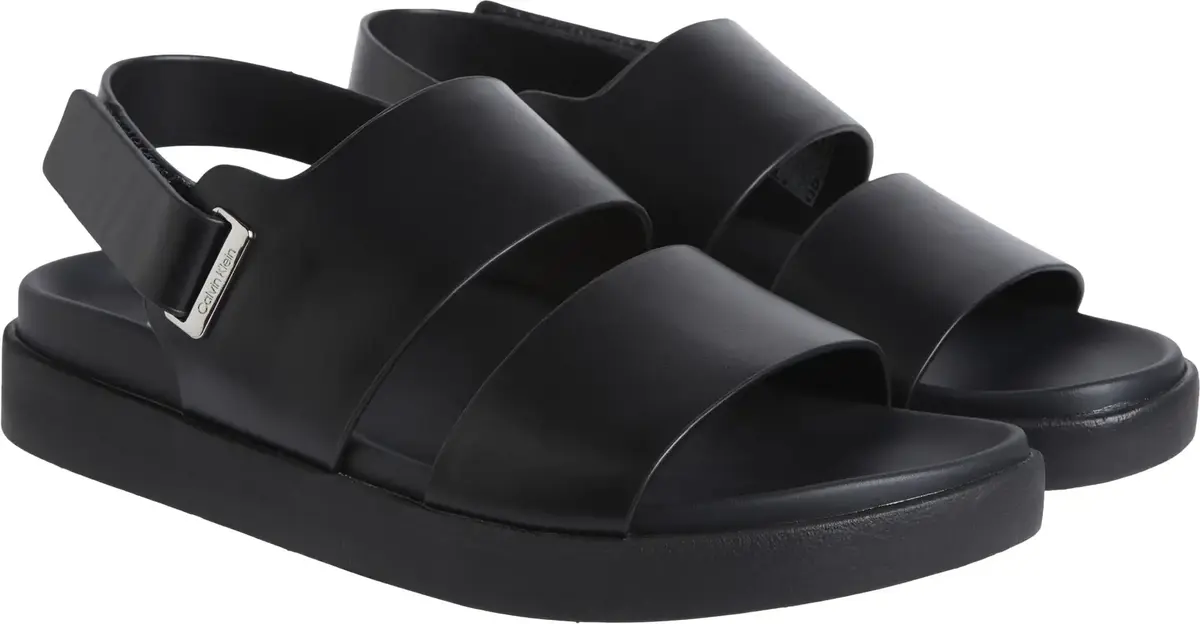 Calvin Klein FLAT ADJ SANDAL EYEL, BEH Siyah Kadın Terlik