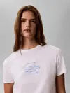 Calvin Klein SS CLASSIC HANDWRITI, YAF Beyaz Kadın T-Shirt