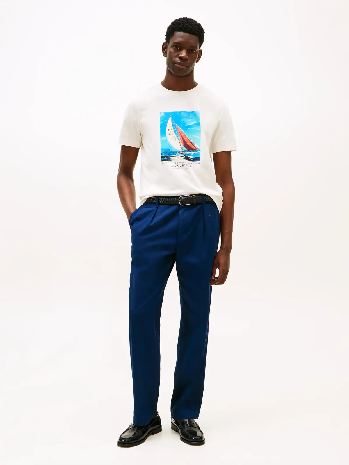 Tommy Hilfiger HILFIGER COLOR PHOTO, Z00 Krem Erkek T-Shirt & Polo