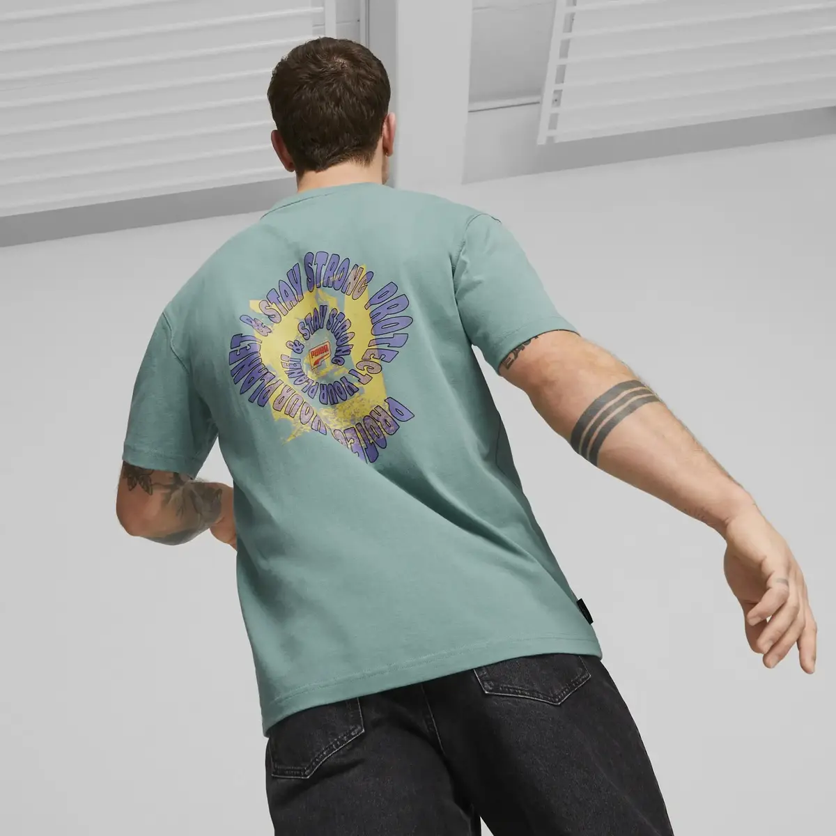 Puma Downtown Graphic Tee Mavi Erkek T-shirt