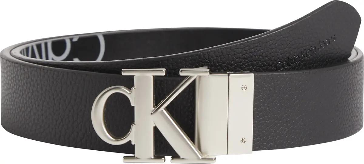 Calvin Klein ROUND MONO PLAQUE RE Erkek Siyah Kemer
