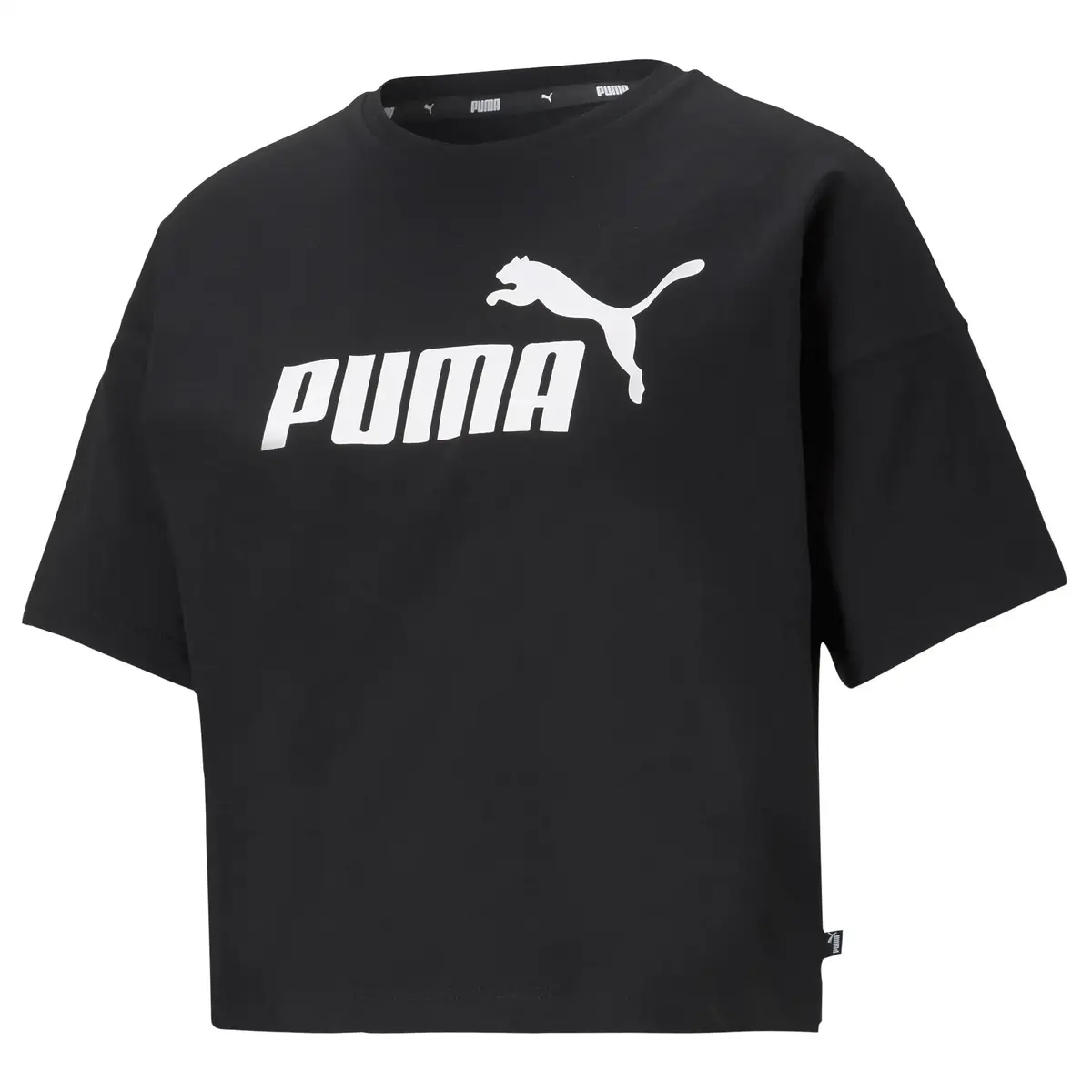 Puma ESS Cropped Logo Tee Siyah Kadın Crop T-Shirt