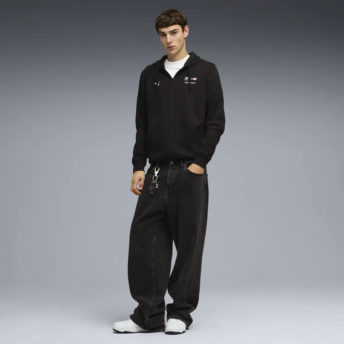 Puma BMW MMS Ess Fleece Jacket Siyah Erkek Fermuarlı Kapüşonlu Sweatshirt